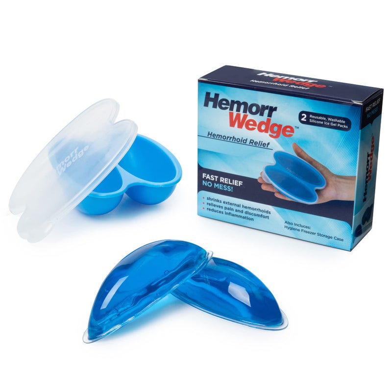 Hemorrwedge حزمة ثلج همورواج لتخفيف البواسير والدعم المبرد - حزمة جل مزدوجة مع علبة صحية - علاج بارد قابل لإعادة الاستخدام للبواسير، والتورم، وما بعد الولادة، والانزعاج - جل مائي - Image 5